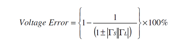 Alternatively the form of the expression for mis-match error in terms of voltage can be used, as shown below.